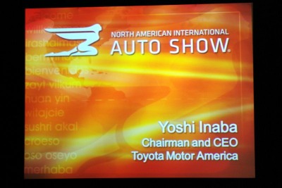 【デトロイトモーターショー10】北米トヨタ 稲葉社長がプレスカンファレンス に来場 画像