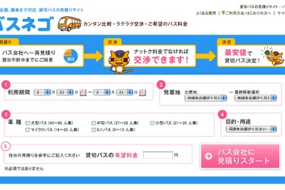 値段交渉できる貸切バス見積もりサイト「バスネゴ」 画像
