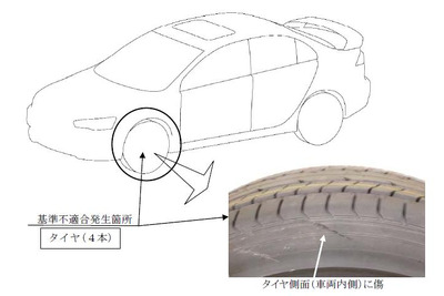 三菱 ギャラン、タイヤ空気圧低下のおそれ 画像