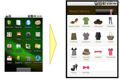 AndroidのUIをブランド仕様にカスタマイズ 画像
