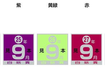 自賠責保険ステッカーがカラフルに 画像