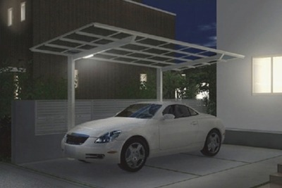 太陽光で充電できるカーポート用LED照明 画像