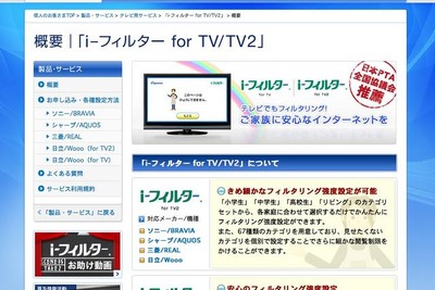 i-フィルター for TV2がDXアンテナ製テレビに採用 画像