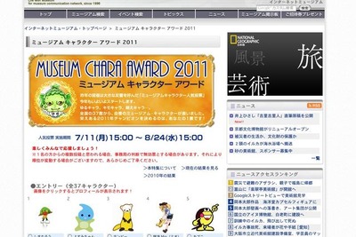 博物館・美術館、キャラクター人気コンテスト 投票 画像