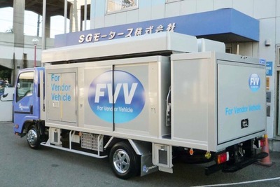 【東京トラックショー11】温度管理機能付ボトラーカー　SGモータースが開発 画像
