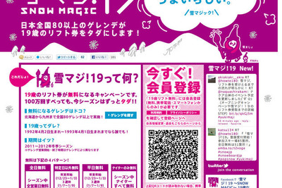 ［スキー］19歳のリフト券無料…全国85か所 画像