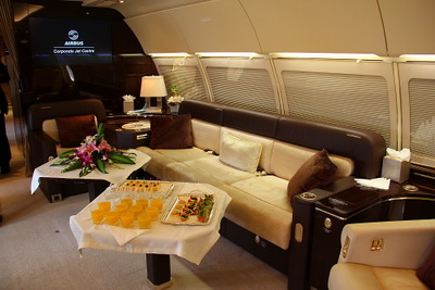 成田ビジネスジェット専用ターミナル、「動く社長室」の605とA318 画像