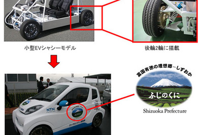 NTN、インホイールモータ搭載の小型EVで実証実験開始 画像
