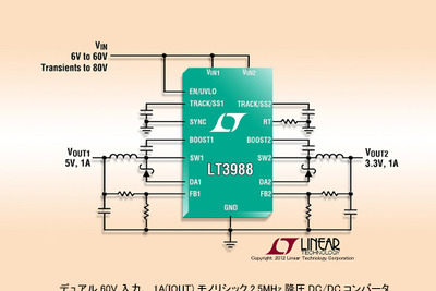 リニアテクノロジー、車載アプリに最適な降圧スイッチング・レギュレータを発売  画像