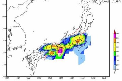 明日は広い範囲で天気が不安定に 画像
