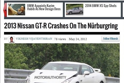 日産 GT-R、開発テストでクラッシュか…ニュルブルクリンク 画像