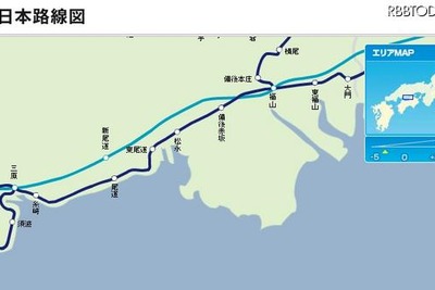 山陽新幹線、福山駅~三原駅間トンネル内、携帯が利用可能 画像