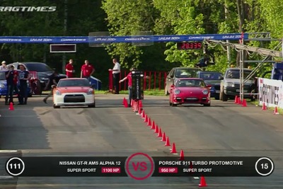 日産 GT-R とポルシェ 911ターボ…1000psのモンスターが加速競争［動画］ 画像