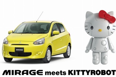 新型ミラージュ、KITTYROBOT コラボレーションラッピング展示 画像