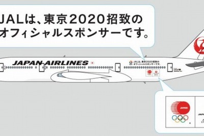 JAL、2020年五輪の東京招致特別塗装機が国内線に就航 画像