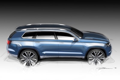 【デトロイトモーターショー13】VW、新型SUVコンセプトを予告…北米専用の3列シート/7名乗り 画像