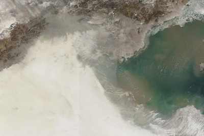 中国の汚染大気を観測衛星が撮影 画像