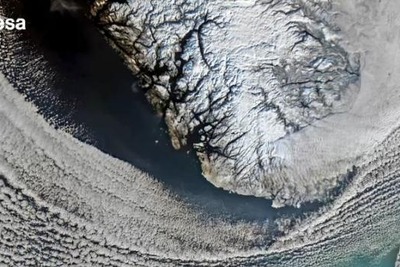観測衛星がとらえたスカンジナビアの雪 画像