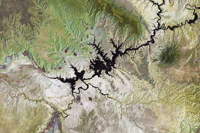 ESA、宇宙から見た地球…パウエル湖を中心とするキャニオン郡 画像
