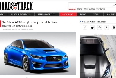 【ニューヨークモーターショー13】スバル WRXコンセプト、米メディアがリーク…次期 インプレッサWRX を示唆 画像