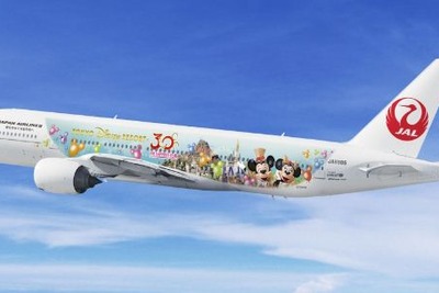 JAL、東京ディズニーリゾート30周年記念タイアップ特別塗装機が就航 画像