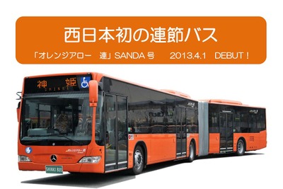 神姫バスグループ、西日本初となる全長18mの連接バスを4月1日より運行開始 画像