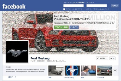 フォード マスタング に「いいね！」、500万人突破…Facebook 画像