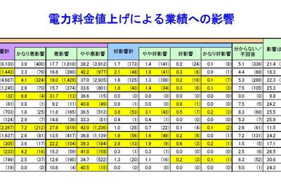 電気料金値上げは業績に悪影響が6割、価格転嫁ゼロが半数…帝国データバンク調査 画像