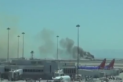 サンフランシスコでアシアナ航空の777が着陸失敗、炎上 画像