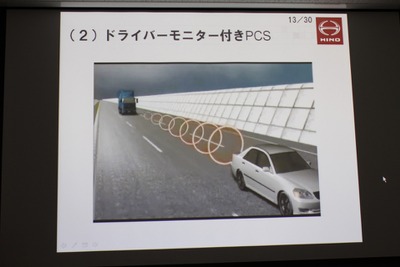 【日野 安全技術説明会】電子制御システムを駆使…横転を防止するVSC、高速バスに必須のPCS 画像