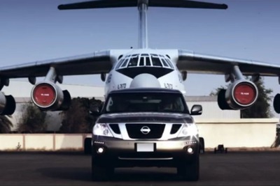 日産の中東向けSUV、パトロールがギネス新記録…170トンの航空機牽引 画像