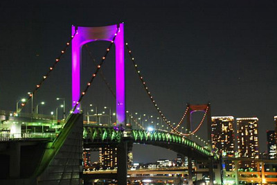 10月1日、レインボーブリッジをピンクにライトアップ…ピンクリボンフェスティバルに賛同 画像