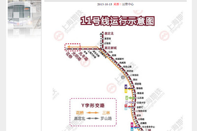 中国初の省をまたぐ地下鉄、上海地下鉄11号線が開業 画像