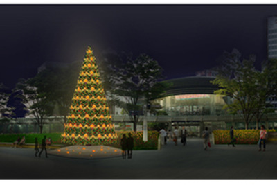 パイオニアと三菱化学の合弁会社の有機EL照明パネル、六本木のクリスマスツリーに採用 画像