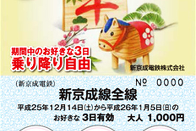 新京成電鉄、年末年始の3日間フリー切符を発売 画像