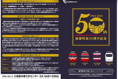 小田急、「展望特急」50周年でキャンペーン…トレーディングカードなど配布 画像