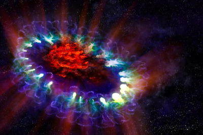 超新星爆発で作られた「できたて」の固体微粒子をアルマ望遠鏡で初めて観測…国立天文台 画像