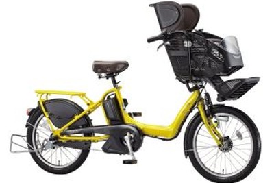 ブリヂストンサイクル、幼児2人同乗自転車「アンジェリーノ」の2014年モデルを発表、5点式シートベルトを採用 画像