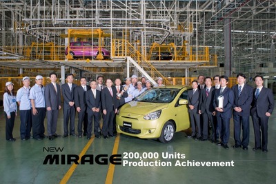 三菱 ミラージュ、累計生産台数20万台を達成…1年11か月 画像