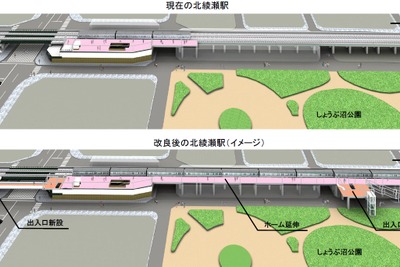 東京メトロ、北綾瀬駅ホームを10両編成対応に 画像