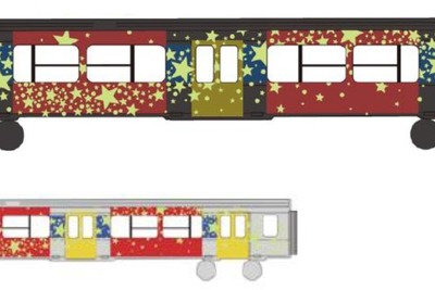 水郡線全通80周年で「星」のラッピング列車 画像