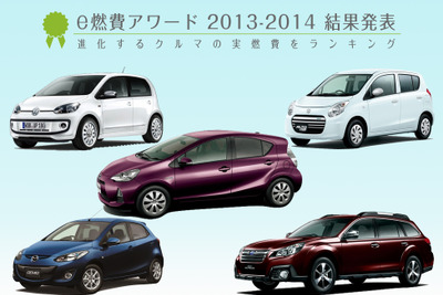 【e燃費アワード2013-2014】実用燃費が最も良いクルマを発表…トヨタ アクア が2冠 画像