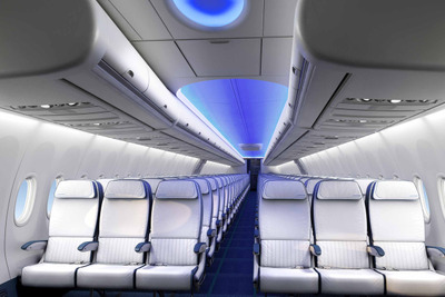 ボーイング、NG737のインテリアアップグレードを展示 画像