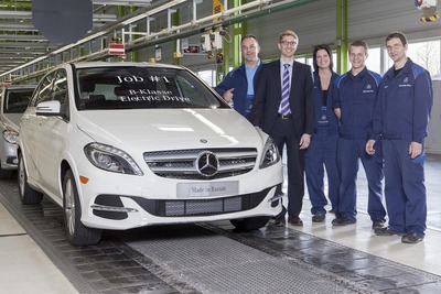 メルセデス Bクラス の市販EV、ドイツで生産開始 画像