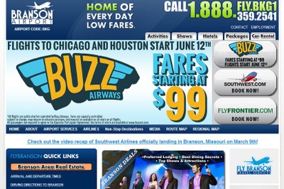 米ブランソン空港、新航空会社バズ・エアウェイズが乗り入れへ…シカゴ線とヒューストン線 画像
