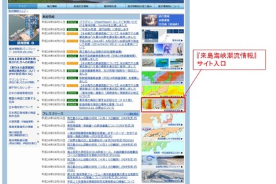 海上保安庁、来島海峡の新たな潮流情報をインターネットで提供開始 画像