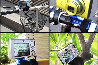 上海問屋、バイクや自転車のハンドルに装着できるデジカメホルダー発売 画像