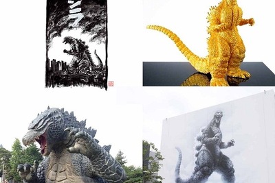 ゴジラが東京をジャック…巨大壁画やオブジェが繁華街に出没 画像