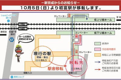 新京成、連立事業で初富駅舎を仮駅舎に移転…10月5日 画像