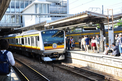 南武線E233系、営業運転を前に登戸駅で展示会 画像